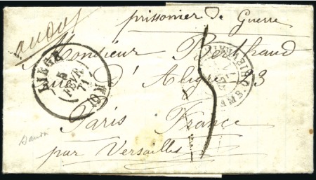 Stamp of Belgium 1871 Letter from a French soldier POW at the Liege