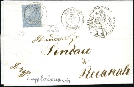 Stamp of Italy EXTREMELY RARE USAGE PRIOR THE FIRST DAY

1863 F