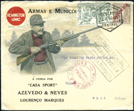 Stamp of Portuguese Colonies » Lourenco Marques 1916 (Nov 12) Advertising envelope for Remington A