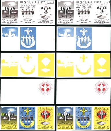 Stamp of Libya Courvoisier archive of imperforate progressive proofs