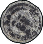 Stamp of British Guiana 1850 4c Yellow on pelure paper, cut round with amp