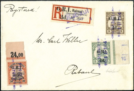Stamp of Germany » German Colonies » New Guinea » British Occupation FIRST DAY OF USAGE

1914 Two local Rabaul covers