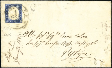 Stamp of Italy FIRST DAY OF USAGE

1863 Folded cover from Monte