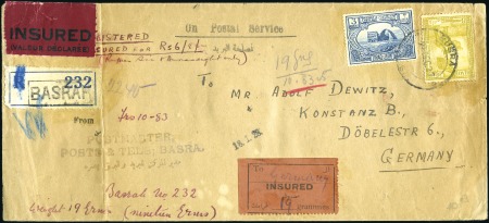 Stamp of Iraq 1927 (Dec 21) Envelope from the Postmaster at Basr