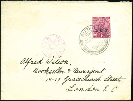 Stamp of Iraq I.E.F: 1915 (Dec 23) Envelope to England with Indi