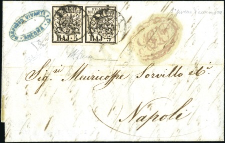 Stamp of Italian States » Papal States FIRST DAY USAGE

1852 Folded cover from Ancona t