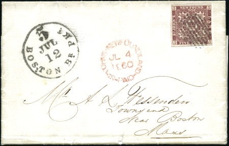 Stamp of Canada » Newfoundland POSSIBLY EARLIEST KNOWN USAGE
1860 Folded entir