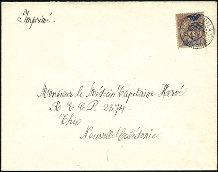 Stamp of Colonies françaises » Nouvelle-Calédonie 1903 Imprimé posté de PORT VILA aux NOUVELLES HEBR