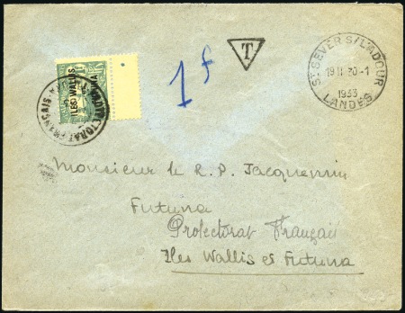 Stamp of Colonies françaises » Wallis et Futuna 1933 Lettre non affranchie de France pour Wallis,