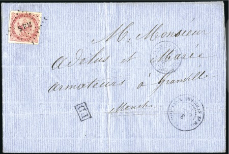 Stamp of Colonies françaises » St. Pierre et Miquelon 1867 Lettre pour la France avec 80c Aigle très bie