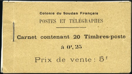 Stamp of Colonies françaises » Soudan 1921 Targui 25c en carnet complet de 20 timbres do