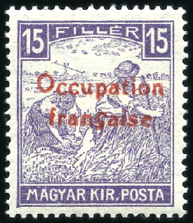 Stamp of Colonies françaises ARAD 1919 15fi violet sur n°184 de Hongrie, neuf *
