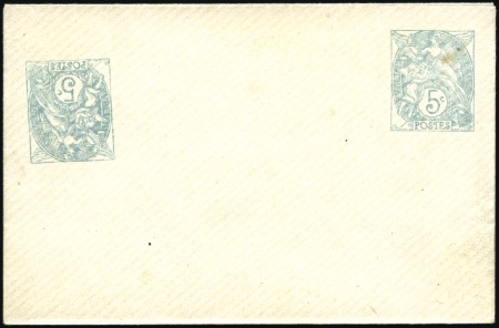 Stamp of France 1900 Entier type Blanc 5c avec deux impressions do