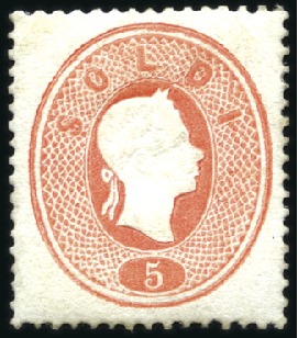 Stamp of Italian States » Lombardy Venetia 1861 5s Red, mint, very fine, rare, signed A.Diena