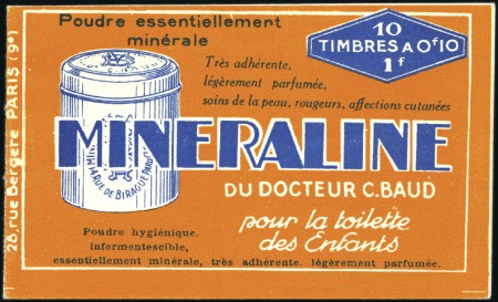 Stamp of France » Carnets MINERALINE carnet complet de 10 timbres, TB, rare