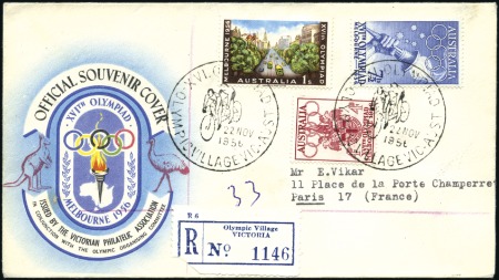 Stamp of Olympics REGISTERED LABEL: "Olympic Village" registered lab