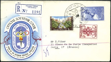 Stamp of Olympics REGISTERED LABEL: "Olympic Village" registered lab