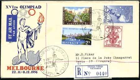 Stamp of Olympics REGISTERED LABEL: "Olympic Village" registered lab