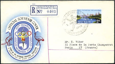 Stamp of Olympics REGISTERED LABEL: "Richmond Park Kiosk 1" register