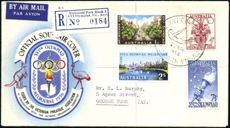 Stamp of Olympics REGISTERED LABEL: "Richmond Park Kiosk 3" register
