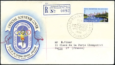 Stamp of Olympics REGISTERED LABEL: "Richmond Park Kiosk 3" register