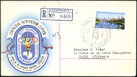 Stamp of Olympics REGISTERED LABEL: "Richmond Park Kiosk 1" register