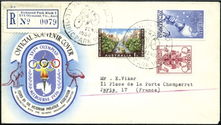 Stamp of Olympics REGISTERED LABEL: "Richmond Park Kiosk 3" register