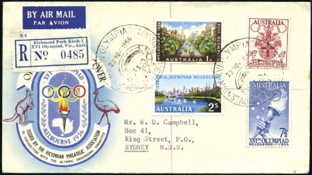 Stamp of Olympics » 1956 Melbourne REGISTERED LABEL: "Richmond Park Kiosk 1" register