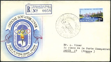 Stamp of Olympics » 1956 Melbourne REGISTERED LABEL: "Richmond Park Kiosk 3" register