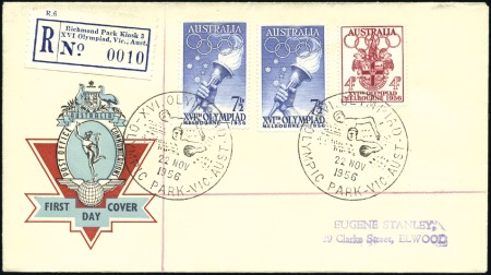 Stamp of Olympics » 1956 Melbourne REGISTERED LABEL: "Richmond Park Kiosk 3" register