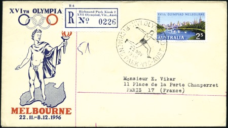 Stamp of Olympics » 1956 Melbourne REGISTERED LABEL: "Richmond Park Kiosk 2" register