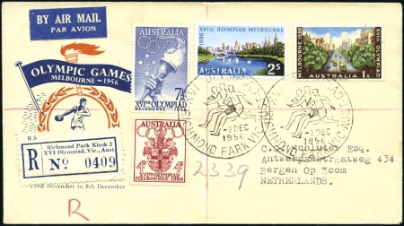 Stamp of Olympics » 1956 Melbourne REGISTERED LABEL: "Richmond Park Kiosk 2" register