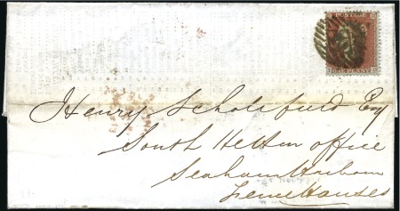 Stamp of Great Britain » 1854-70 Perforated Line Engraved ARCHER TRIAL PERF: 1854 (Mar 24) Wrapper from Lond