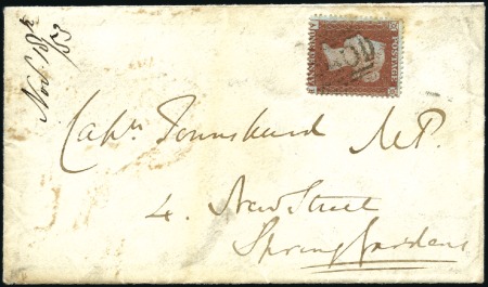 Stamp of Great Britain » 1854-70 Perforated Line Engraved ARCHER TRIAL PERF: 1853 (Nov 18) Envelope from Win