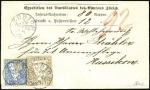 Stamp of Switzerland / Schweiz » Sitzende Helvetia Ungezähnt » 1857-62 Berner Druck, Dickes Papier 2Rp grau mit Sitzende Helvetia gezähnt 10C blau