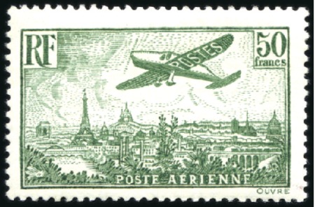 Stamp of France » Poste Aérienne 1936 Vue de Paris série complète avec 50F vert-jau
