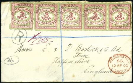 Stamp of Liberia 1900-24, Group of 12 covers incl. 1902 registered 
