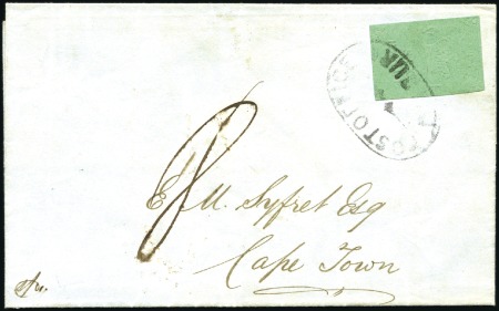 Stamp of South Africa » Natal 1858 Wrapper to Cape Town with 1857-61 6d green, e