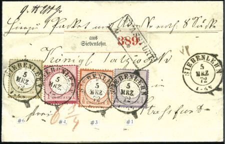 Stamp of Germany » German Empire 1872 (Mar 5) Lettersheet sent registered to Stassf