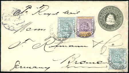 Stamp of British Guiana 1868 & 1897, Pair of covers with 1868 (Aug 25) wra