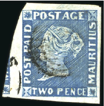 Stamp of Mauritius 1848-59 Post Paid 2d deep blue, early impression, 