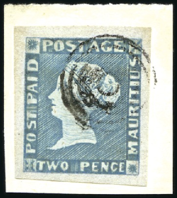 Stamp of Mauritius 1848-59 Post Paid 2d blue, early impression, pos.5