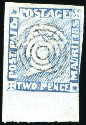 Stamp of Mauritius 1848-59 Post Paid 2d blue, intermediate impression