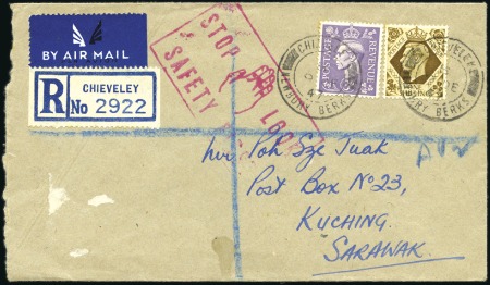 Stamp of Sarawak 1947 (Dec 9) Incoming envelope sent registered fro