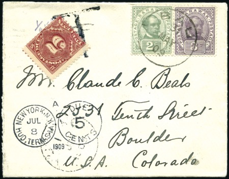 Stamp of Sarawak 1909 (May 31) Envelope to USA bearing 1899-1908 2c