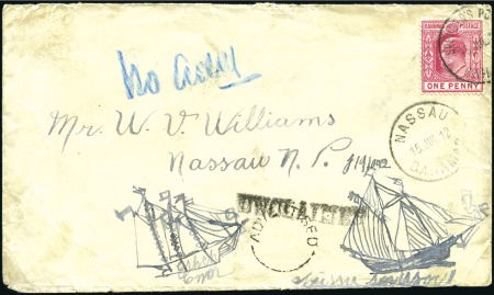 Stamp of Bahamas 1912 (Jul 13) Envelope with primitive drawing of t