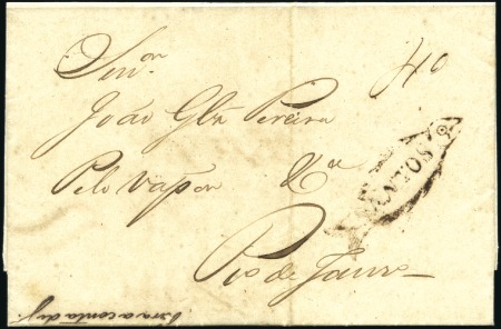 Stamp of Brazil 1841 (May 5) Entire from Santos to Rio with Santos