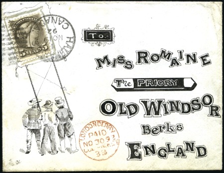 Stamp of Canada 1892 (Nov 19) Pen illustrated envelope from Halifa