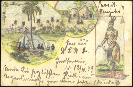 Stamp of Germany » German Colonies » German South-West Africa 1899 (Oct 16) Hand illustrated 5pf postal statione