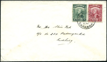Stamp of Sarawak 1941 (Jul 9) Envelope to Kuching bearing 1934 2c a